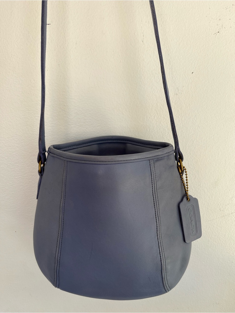 Vintage COACH Periwinkle Small Framed Pouch 9990, made in US 1997